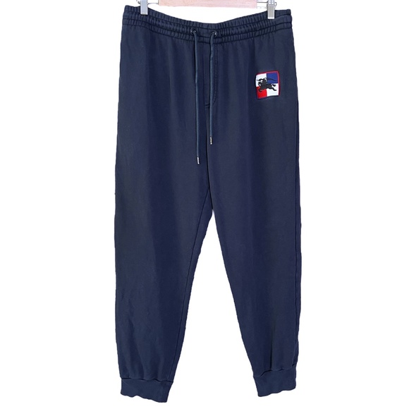 Burberry Mens Munley Embroidered Logo Sweatpants in Navy Blue Size XL - Picture 4 of 12